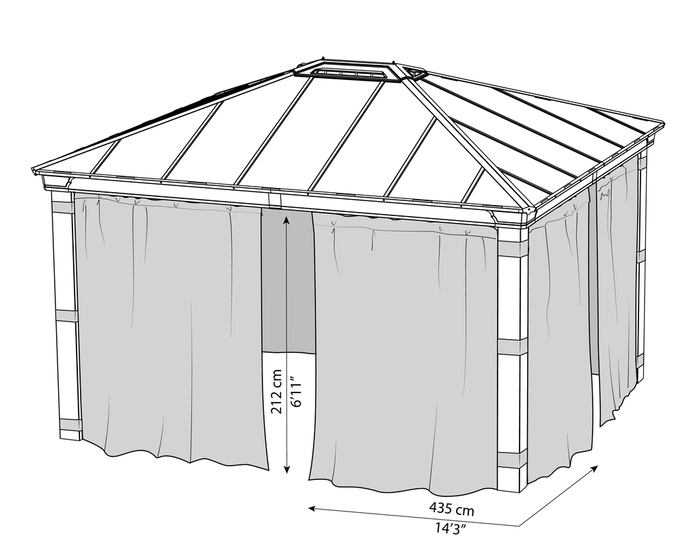 Gardinset t/paviljong Dallas 422 x 422 cm Canopia by Palram